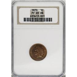 1870 1C PR65 Red and Brown NGC