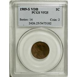 1909-S VDB 1C VF25 PCGS