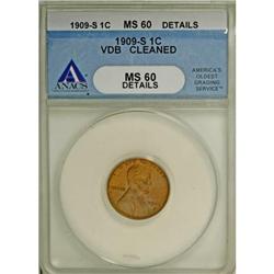 1909-S VDB 1C--Cleaned--ANACS. MS60 Details