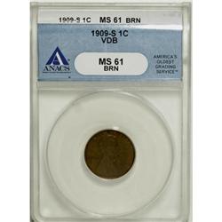 1909-S VDB 1C MS61 Brown ANACS