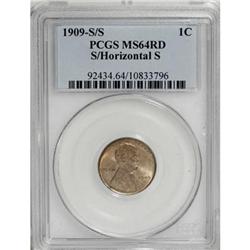 1909-S 1C S Over Horizontal S MS64 Red PCGS