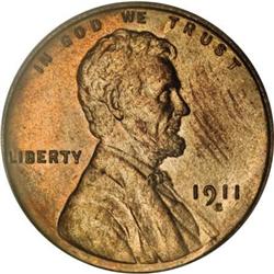 1911-S 1C MS65 Red PCGS