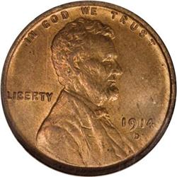 1914-D 1C MS65 Red and Brown NGC