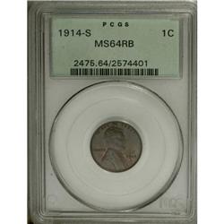 1914-S 1C MS64 Red and Brown PCGS