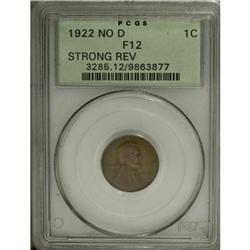 1922 No D 1C Strong Reverse Fine 12 PCGS
