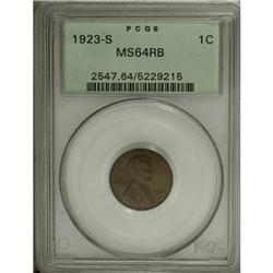 1923-S 1C MS64 Red and Brown PCGS