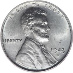 1943-D/D 1C MS65 PCGS