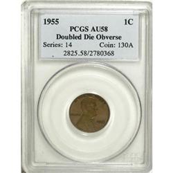 1955 1C Doubled Die Obverse AU58 PCGS