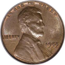 1955 1C Doubled Die Obverse MS63 Brown PCGS