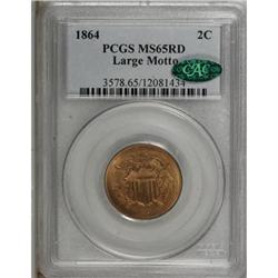 1864 2C Large Motto MS65 Red PCGS