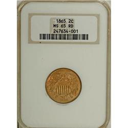 1865 2C MS65 Red NGC