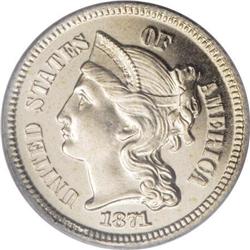 1871 3CN PR66 Cameo PCGS