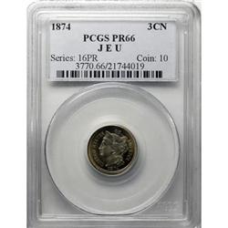 1874 3CN PR66 PCGS