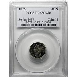 1875 3CN PR65 Cameo PCGS