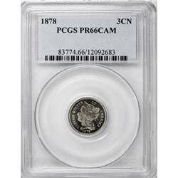 1878 3CN PR66 Cameo PCGS