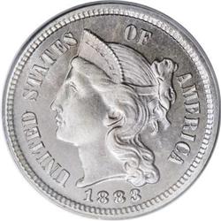 1883 3CN PR67 PCGS
