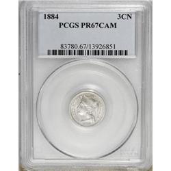 1884 3CN PR67 Cameo PCGS
