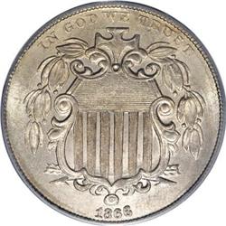 1866 5C Rays MS65 PCGS