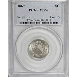1869 5C MS66 PCGS