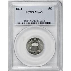 1874 5C MS65 PCGS