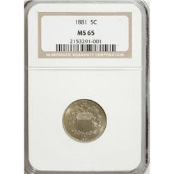 1881 5C MS65 NGC