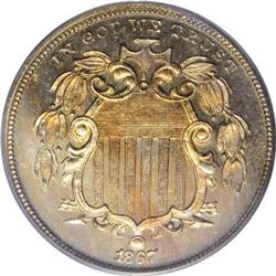 1867 5C No Rays PR65 Cameo PCGS