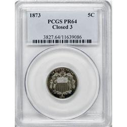 1873 5C Closed 3 PR64 PCGS