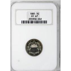 1881 5C PR67 NGC