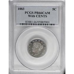 1883 5C With Cents PR66 Cameo PCGS