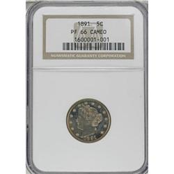 1891 5C PR66 Cameo NGC