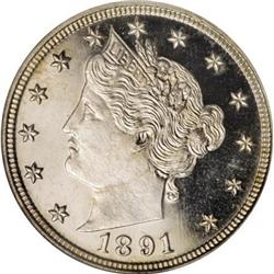 1891 5C PR66 Ultra Cameo NGC