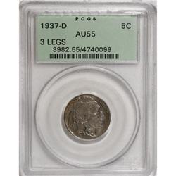 1937-D 5C Three-Legged AU55 PCGS