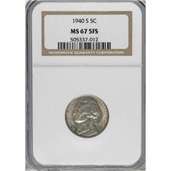 1940-S 5C MS67 5FS NGC