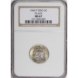 1943-P 5C Doubled Die Obverse MS67 NGC