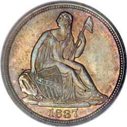 1837 H10C Large Date (Curl Top 1) MS66 PCGS