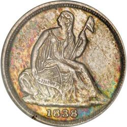 1838-O H10C No Stars MS62 NGC