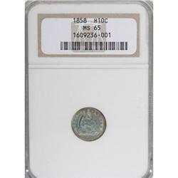 1858 H10C MS65 NGC