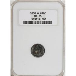 1858-O H10C MS65 NGC