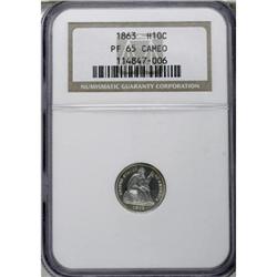1863 H10C PR65 Cameo NGC
