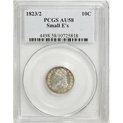 1823/2 10C Small Es AU58 PCGS