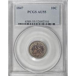 1847 10C AU55 PCGS