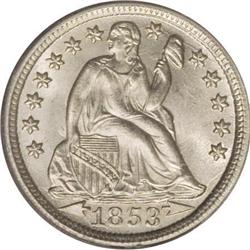 1853 10C Arrows MS66 PCGS