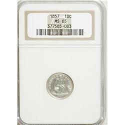 1857 10C MS65 NGC