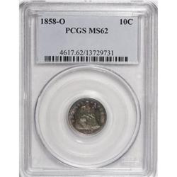 1858-O 10C MS62 PCGS