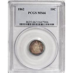 1862 10C MS66 PCGS