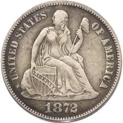 1872-CC 10C VF30 PCGS