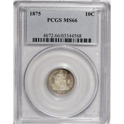 1875 10C MS66 PCGS