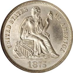 1875-CC 10C Mintmark Above Bow MS65 NGC