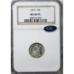 1879 10C MS66 Prooflike NGC. CAC