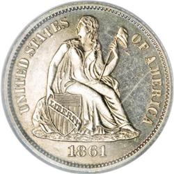 1861 10C PR63 Cameo PCGS